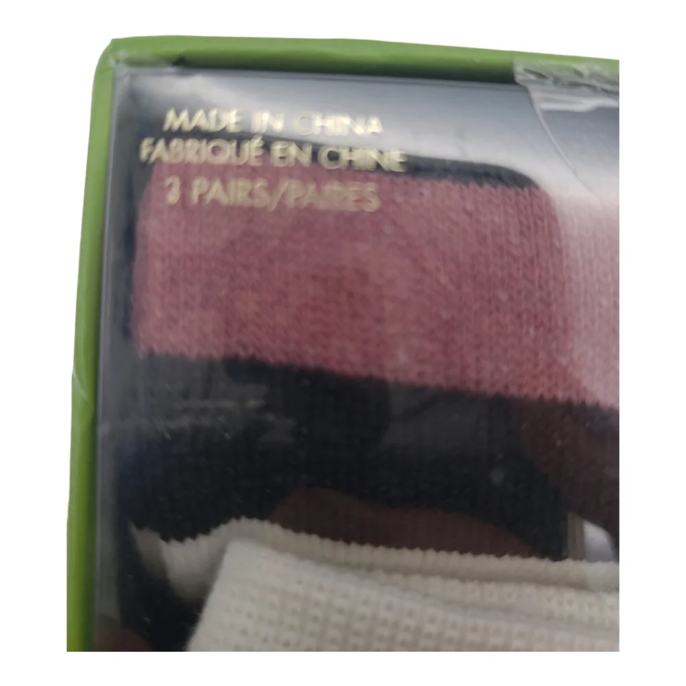 Kate Spade NIB Crew Sock Set 3pc Shoe Size 4-10 Boxed Gift Set